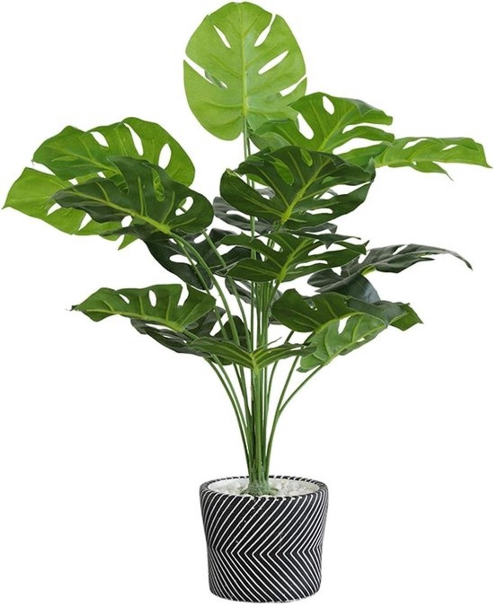 Kunstmatige Palmplant - Nep Palmboom - Kantoor Decoratie - Keramische Pot - 25.6 inch - Groen