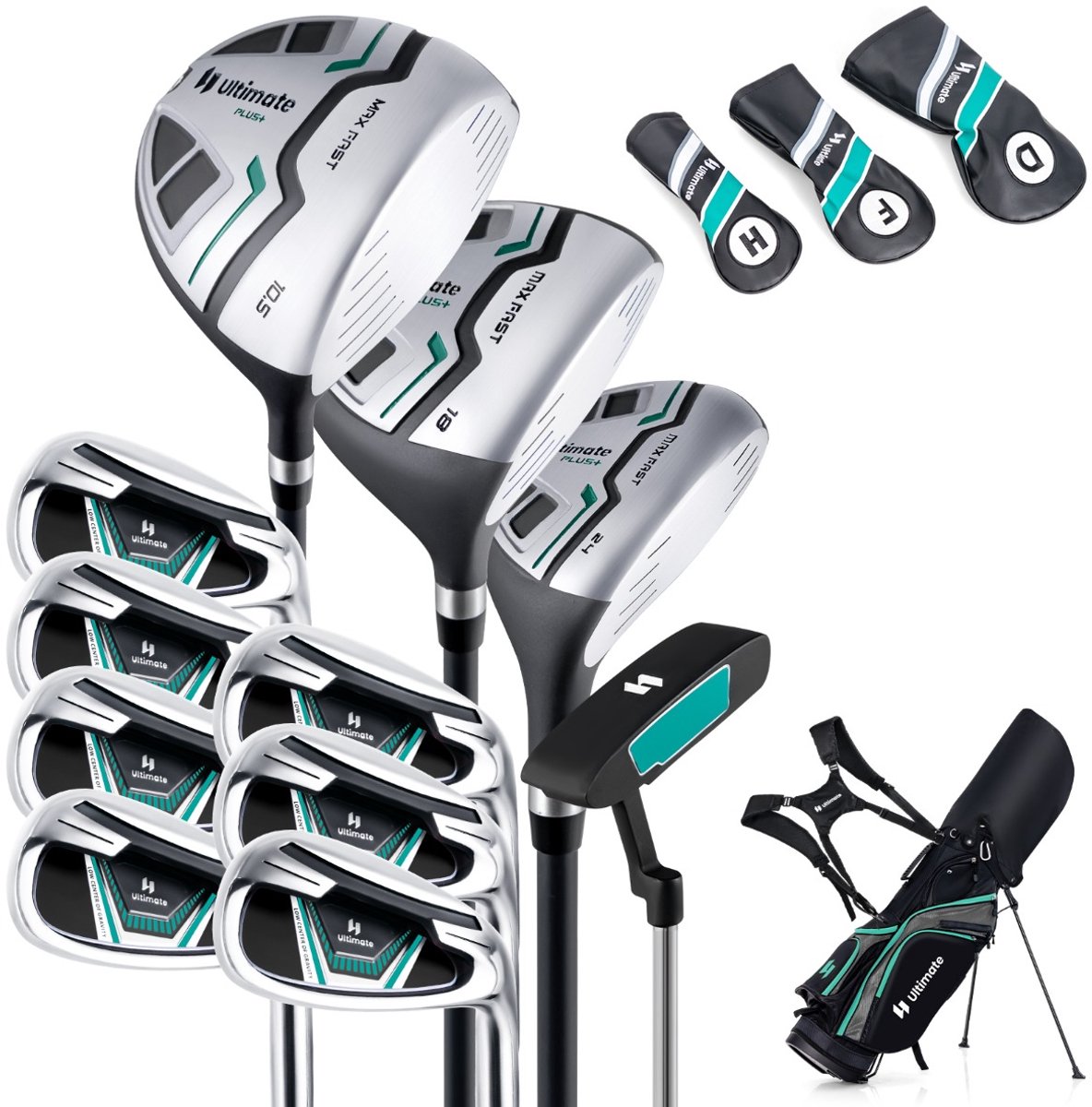 SureDeal® - Golf - Complete Herrem Golfclubset - Draagtas - Regenhoes - Groen