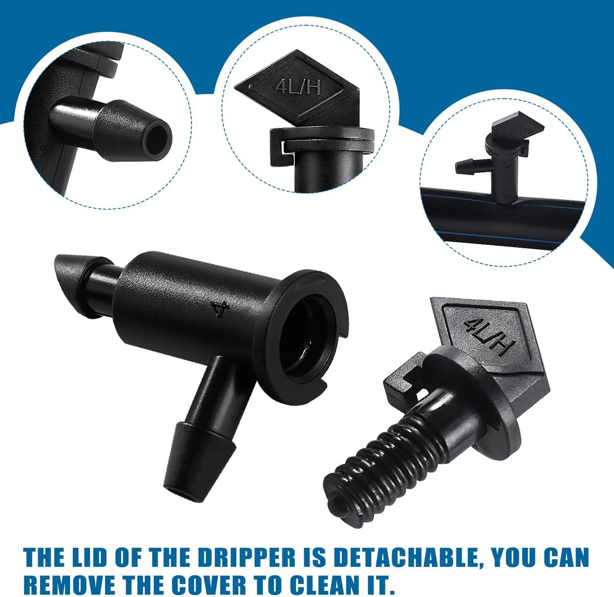 60 Stuks 1GPH 4l/hr Irrigatie Vlagdruppelaars, Drip Irrigator voor Tuin, Emitter Sprinklers en Drip Radiatoren voor Efficiënte Tuinirrigatie