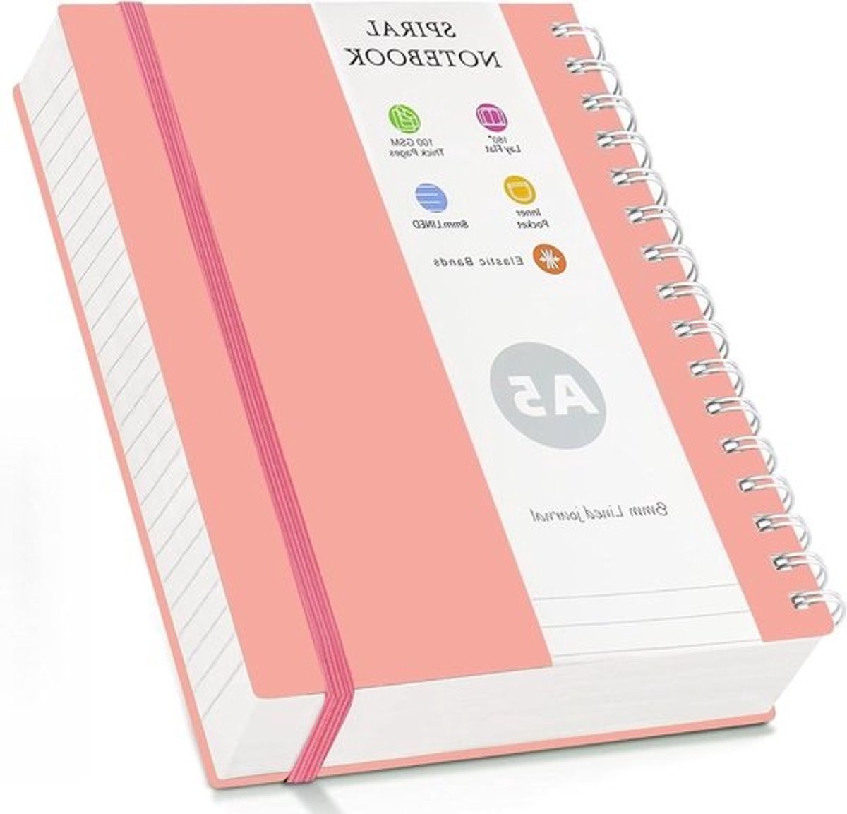 Notitieboek A5 - Schrijfblok Kladblok - Dagelijkse Notities - Gevoerd Papier - A5 - Roze