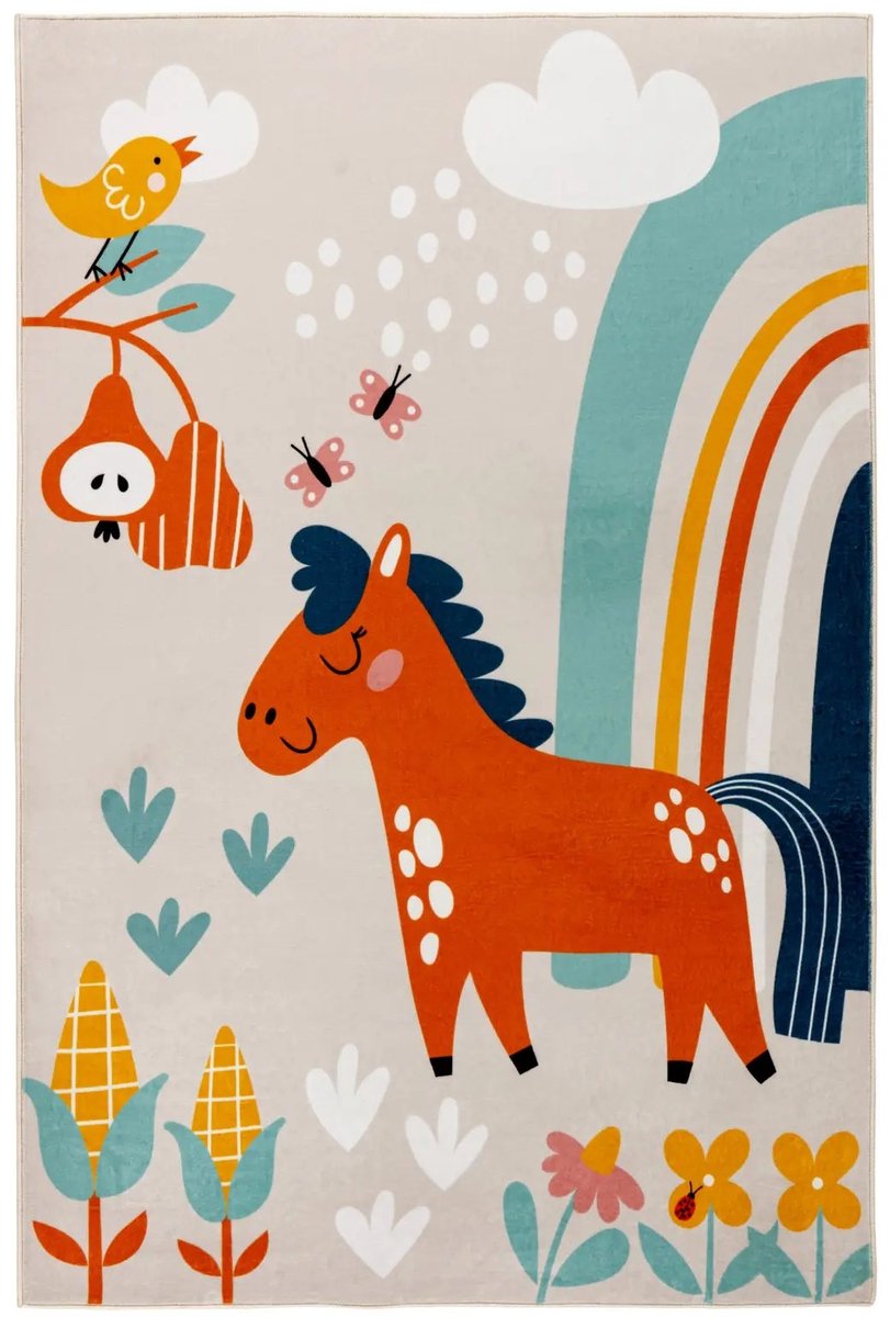 Dutch XXL Kindervloerkleed | Tapijt | Wonder | Paard | Multikleur | 160x230 cm