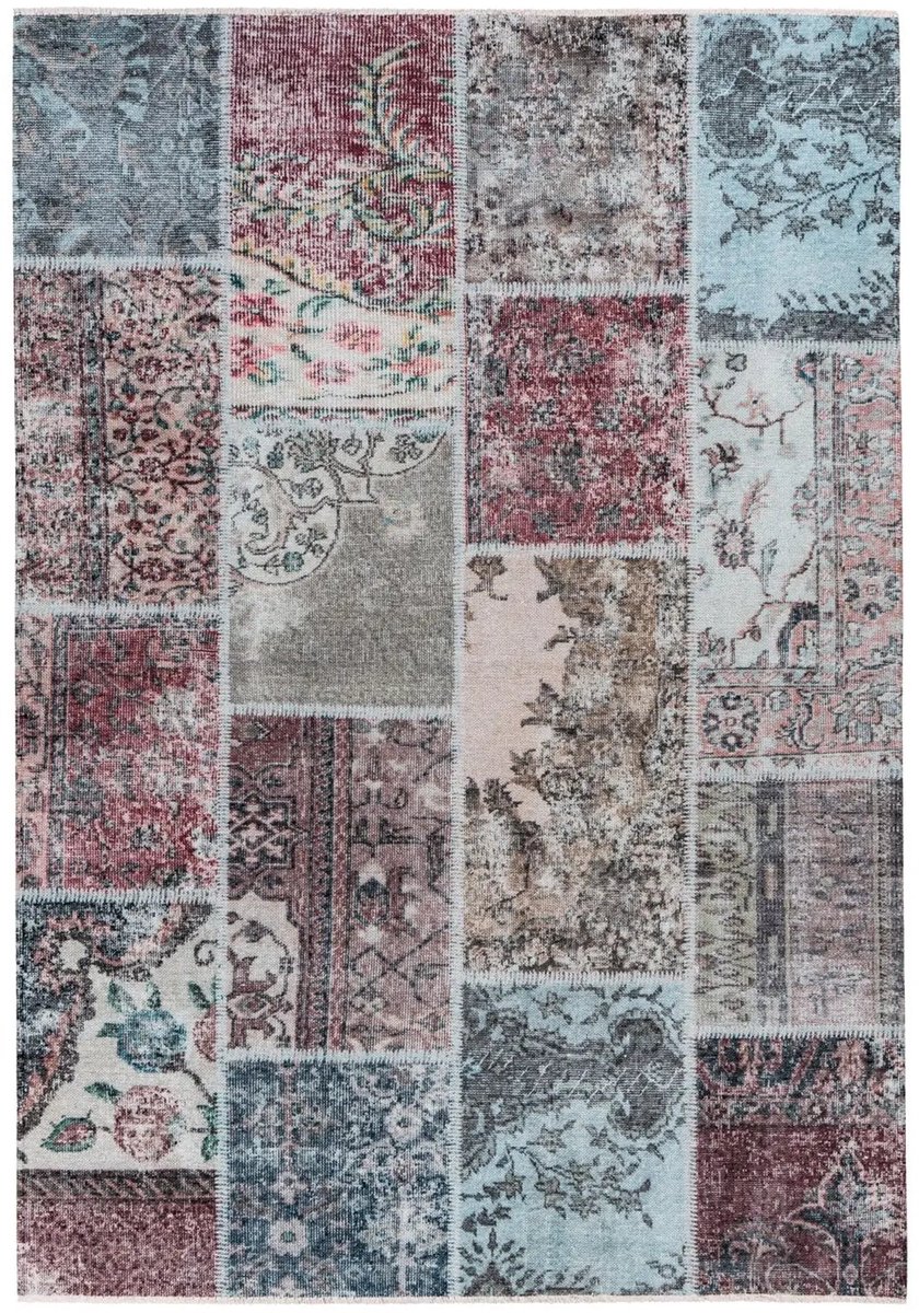 Dutch XXL Laagpolig Vloerkleed | Tapijt | Toska | Patchwork | Multi/Rood | 120x170 cm Multi / Rood