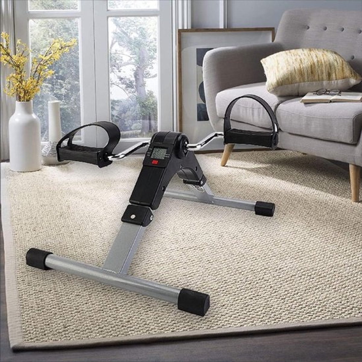 Mini Beenarmtrainer - Pedaaltrainer Hometrainer - Thuis Fitness - Opvouwbaar Ontwerp - 36 x 53 x 28 cm - Grijs