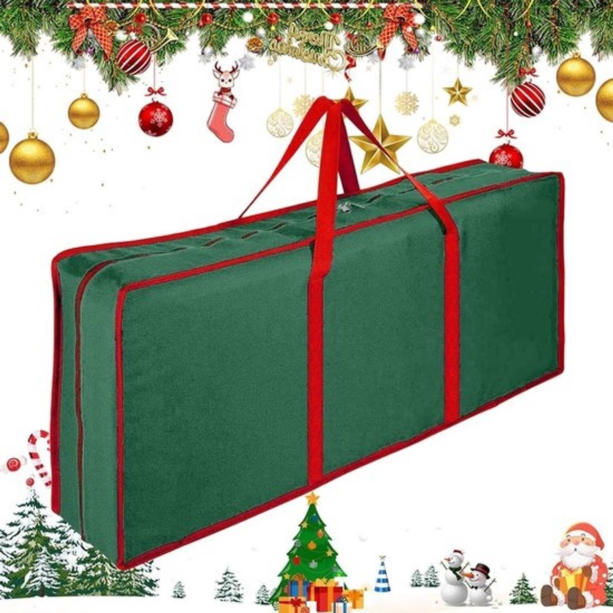 Opbergorganizer Inpakpapier - Cadeaupapier Tas - Feestelijke Organisatie - Efficiënte Ruimtebenutting - 40 x 30 x 10 cm - Groen