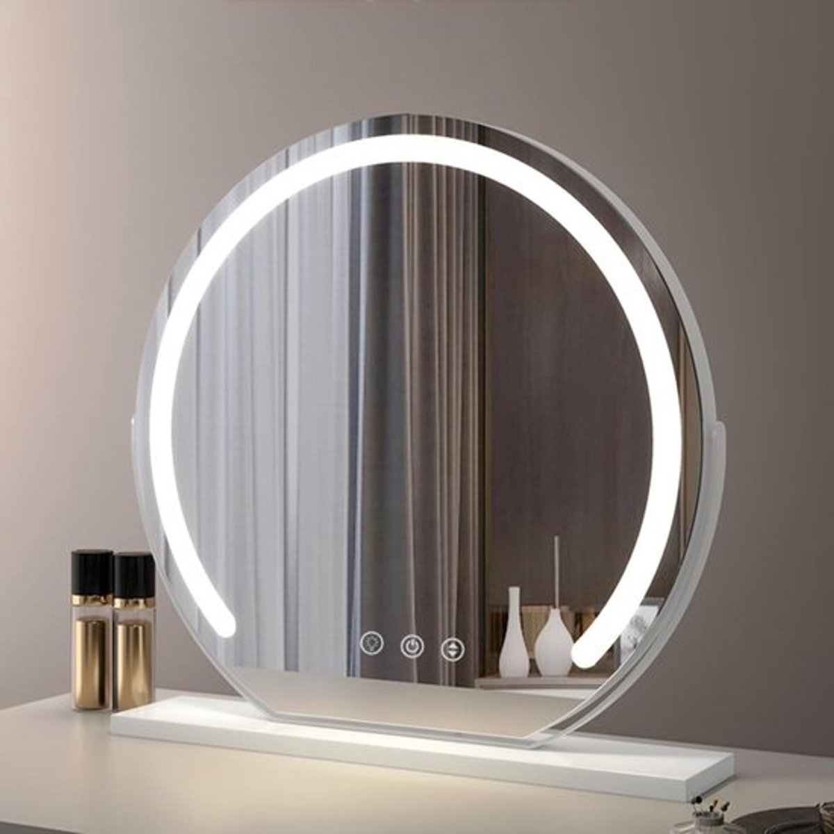 Cosmetische spiegel - Tafelspiegel LED - Make-up aanbrengen - Drie kleurstanden - 60 cm - Wit