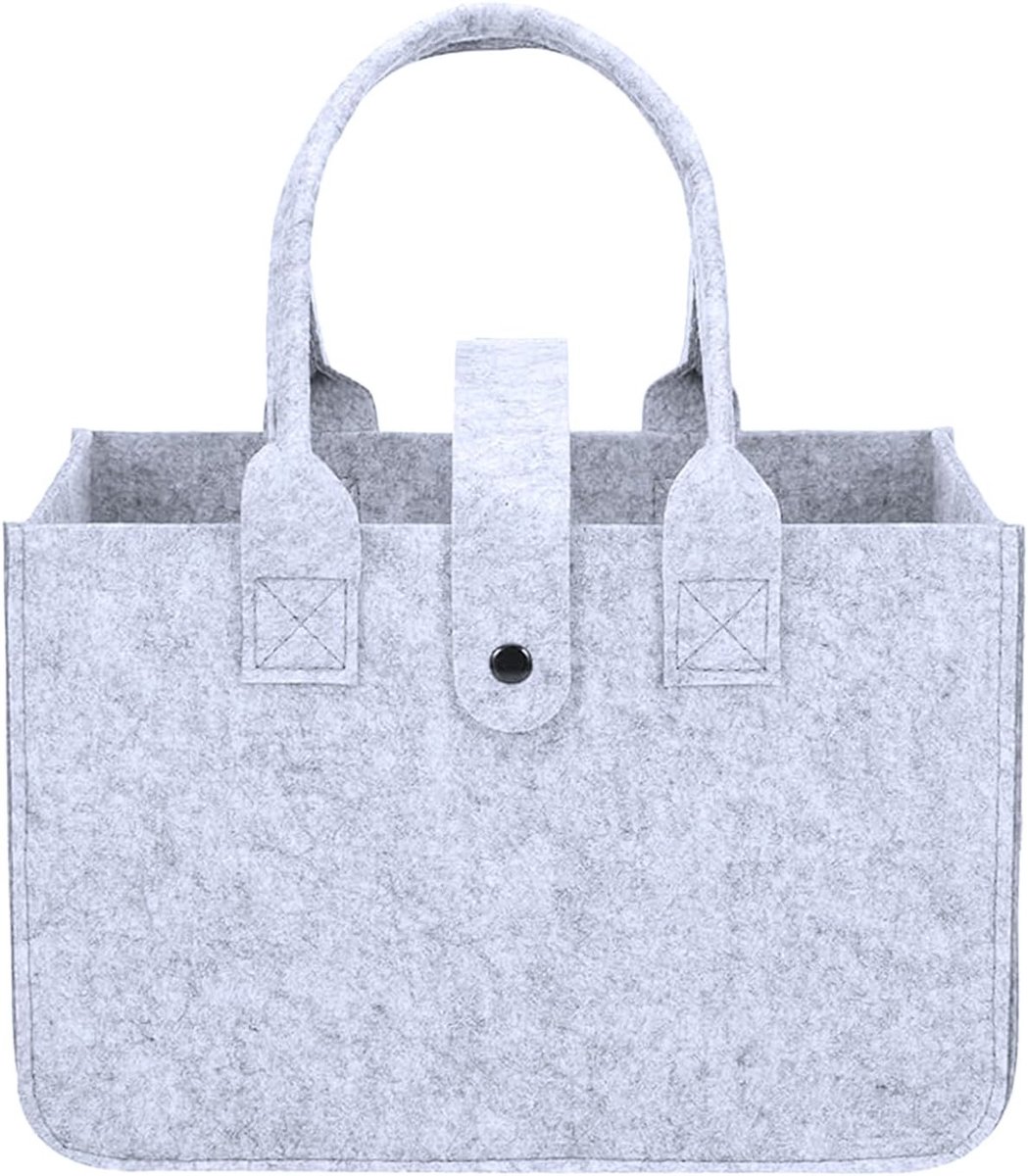 Handige Vilt Shoppingtas met Vouwhandvat, 30 x 20 x 18 cm, Ideaal voor Boodschappen, Opbergen en Picknicks