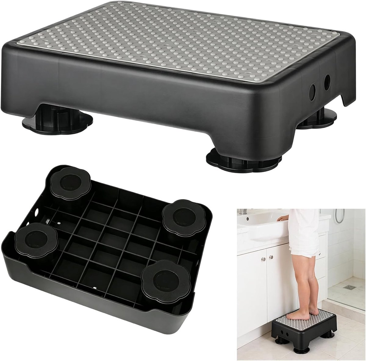 Draagbare antislip opstap voor ouderen en kinderen, ideaal voor douche en auto, tot 200 kg belastbaar