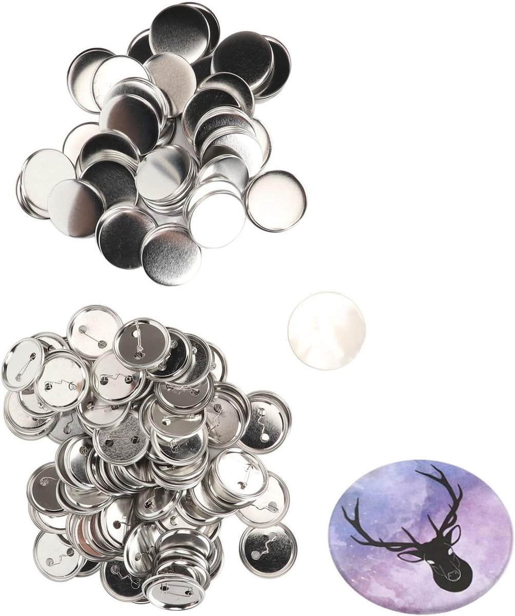 100 Stuks Achterknoppen, Metalen Badges, Creatieve Benodigdheden met Uniek Ontwerp, Inclusief Metalen Deksel en Plastic Bodem, 50mm Grootte