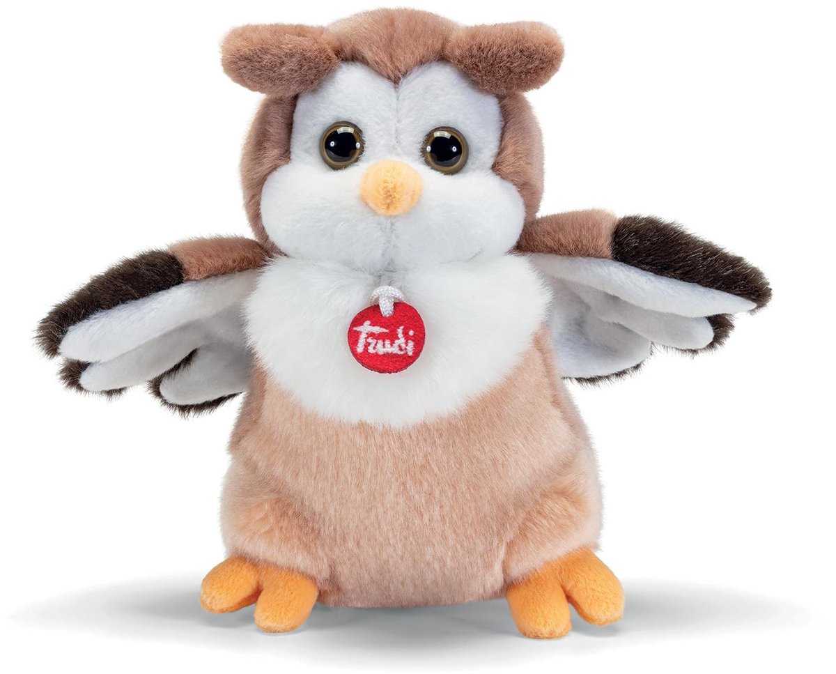 Pluche Uil Crazy - Bruin - 20 x 20 x 15 cm