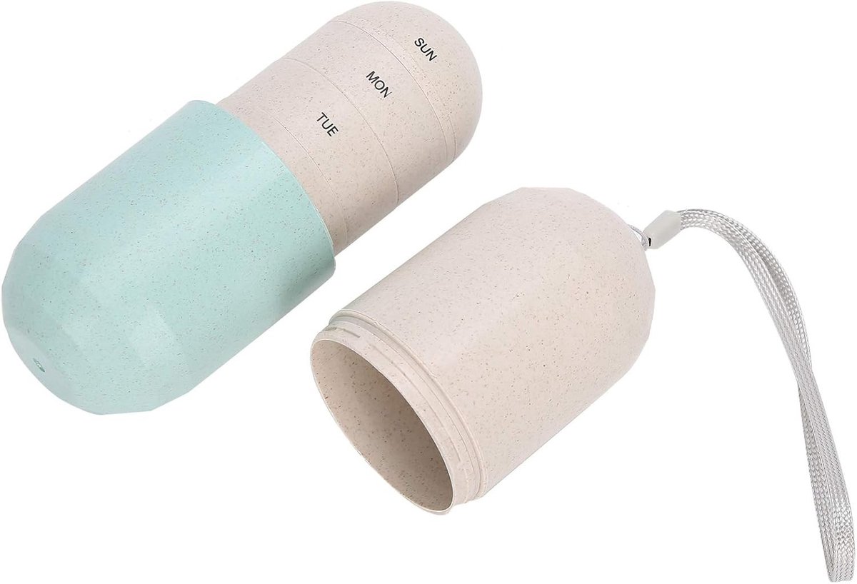 Handige Weekelijkse Pillen Organizer, Waterdichte Capsulevormige Pillendoos voor Vitaminen, Visolie en Medicatie tijdens Reizen