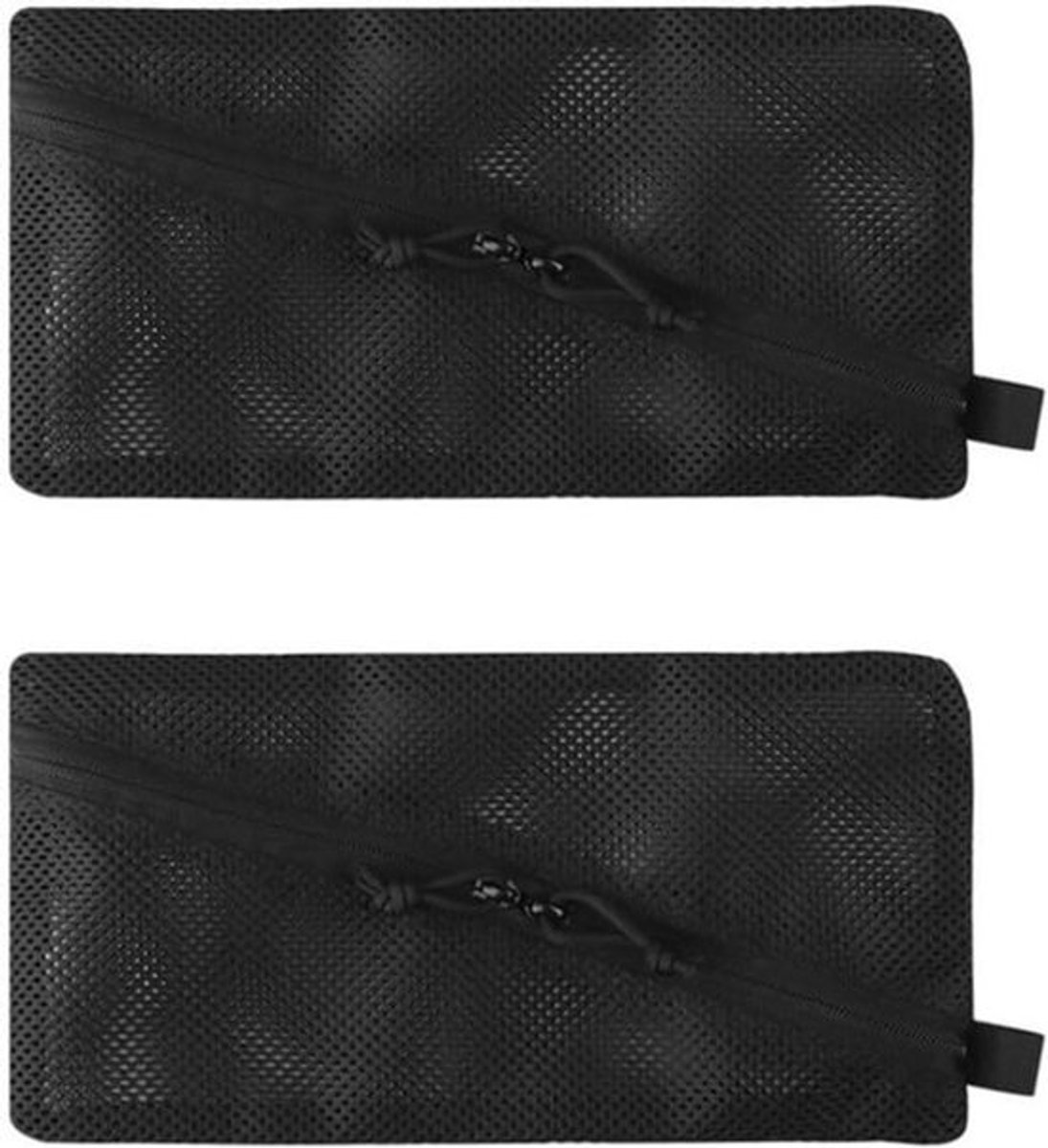 Tactische Handbagage Ritszak 2 stuks. Mesh Pocket Inzetzak Modulaire Utility Admin Tassen voor Alledaagse Voorwerpen - Zwart Classique