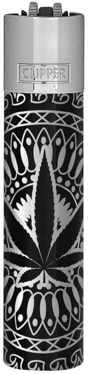 Clipper Large Metal Aansteker "Leaves Premium" (Silver)