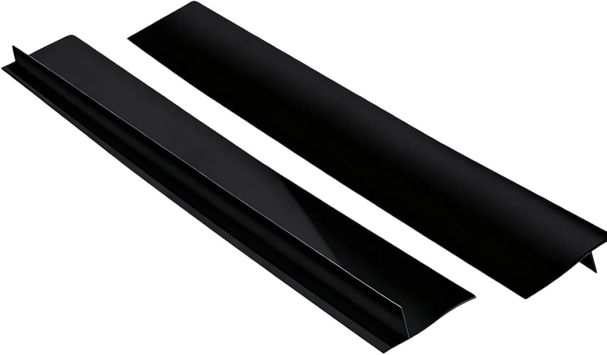Set van 2 Siliconen Oven Splitschermen van 25 Inch voor Keuken - Ideaal voor Dichte Vloeistofspatten Tussen Aanrecht, Fornuis en Apparaten, Zwart
