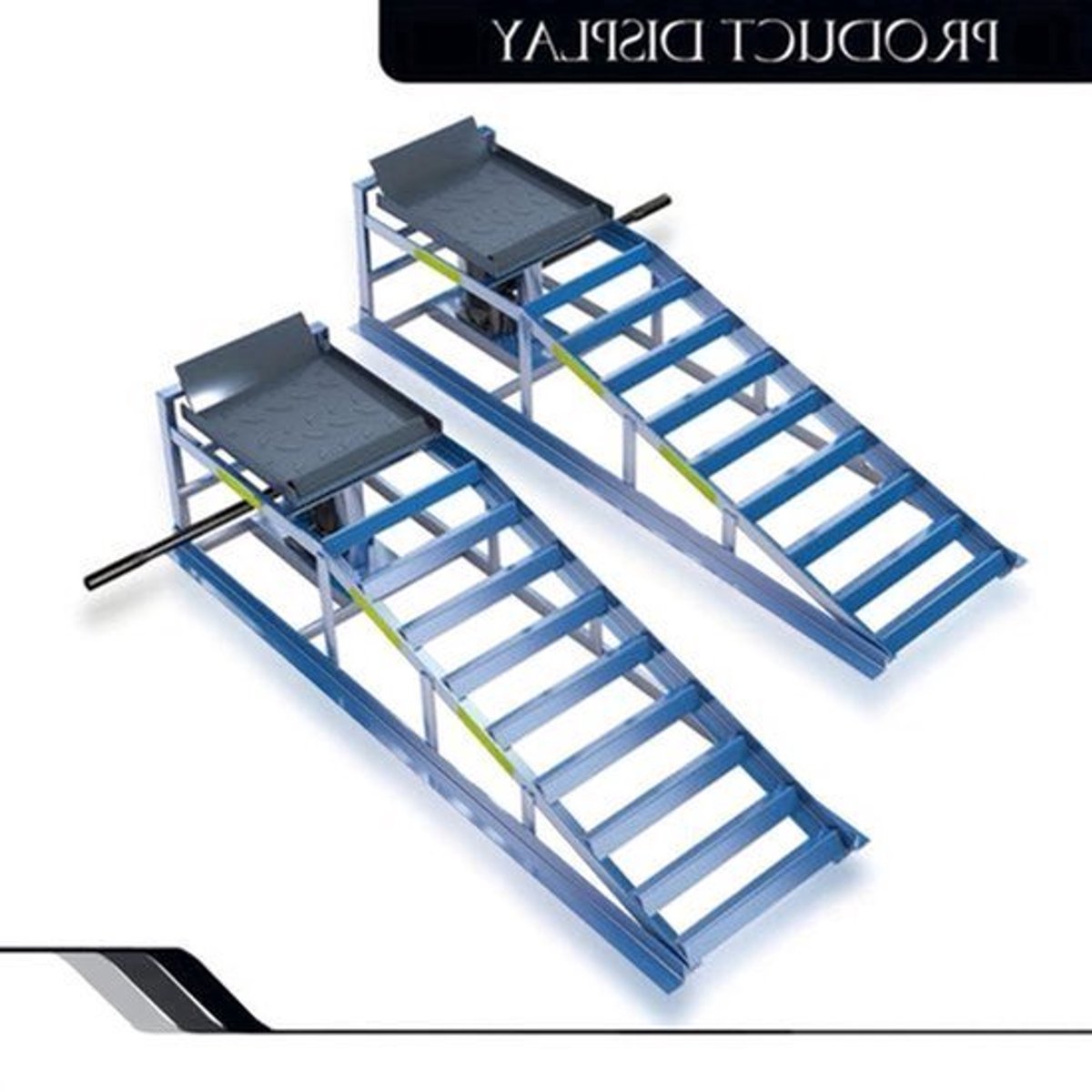 Hydraulische Autobrug – Autohefbrug – Autolift – Wagenlift – Hydraulische Ramps – Verstelbare Hoogte – Reflecterende Strepen – Veiligheidsborgpennen