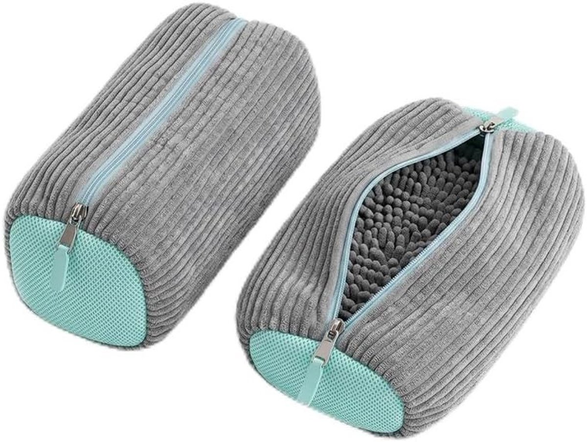 Waszak voor sneakers en tennisschoenen, herbruikbaar wasnet met verborgen ritssluiting, 2 stuks, 39 x 19 cm, ideaal voor delicate was en bescherming in de wasmachine