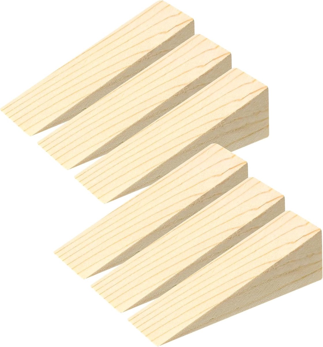 Houten Deurstopper Set van 6 Stuks, Antislip Wedges voor Vloer en Meubels, Veiligheid in Huis en Kantoor