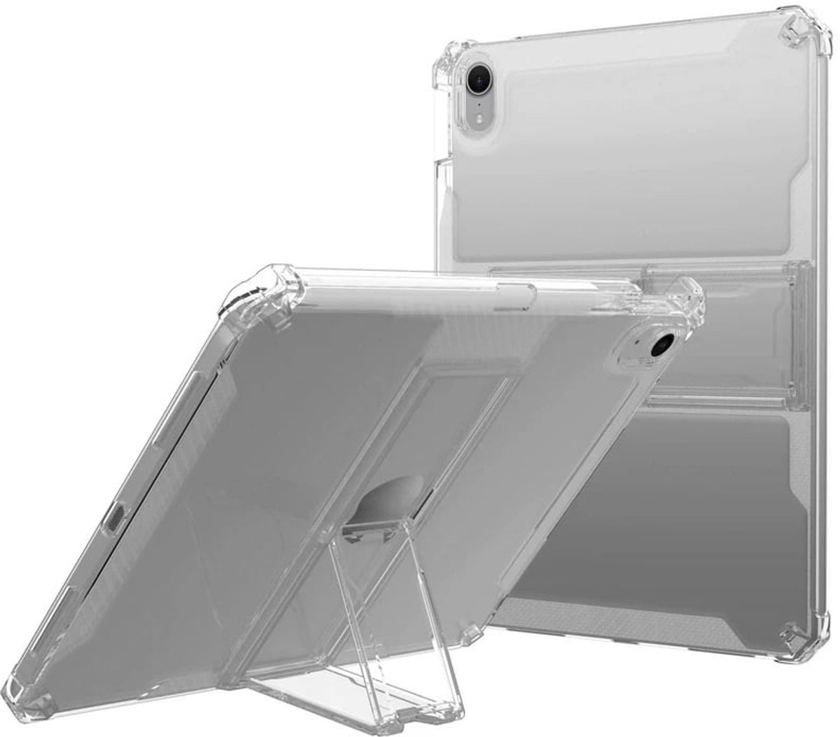 Hoes geschikt voor iPad Mini 6th/7th Gen – Transparant – Slim & Lichtgewicht – Kickstand – Beschermende Back Cover – Ntech
