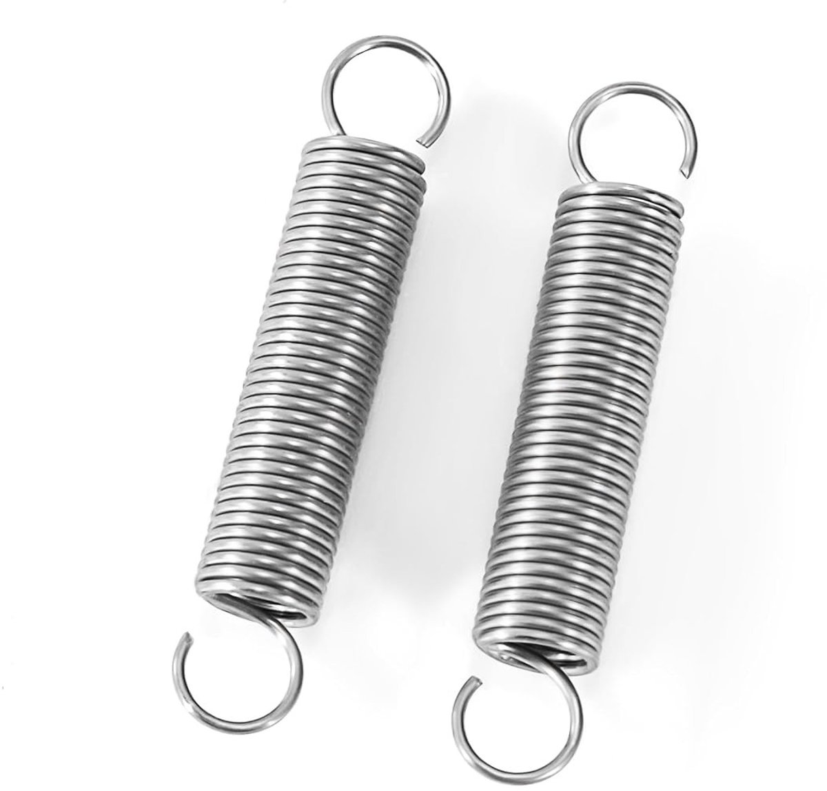 Tension Springs 15 mm met Dubbele Haak van RVS - Veerkrachtige Spiraalveren voor Diverse Toepassingen - 20 Stuks, 0.3 mm Dikte, 3 mm Buitenmaat