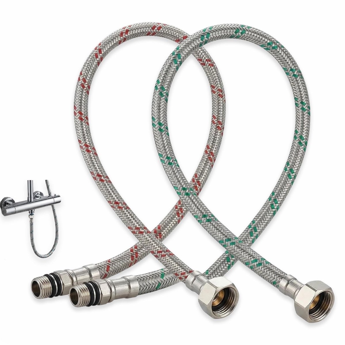 Flexibele Keukenkraan Hoses - 60 cm Rvs Handdouche Set - 2 Stuks