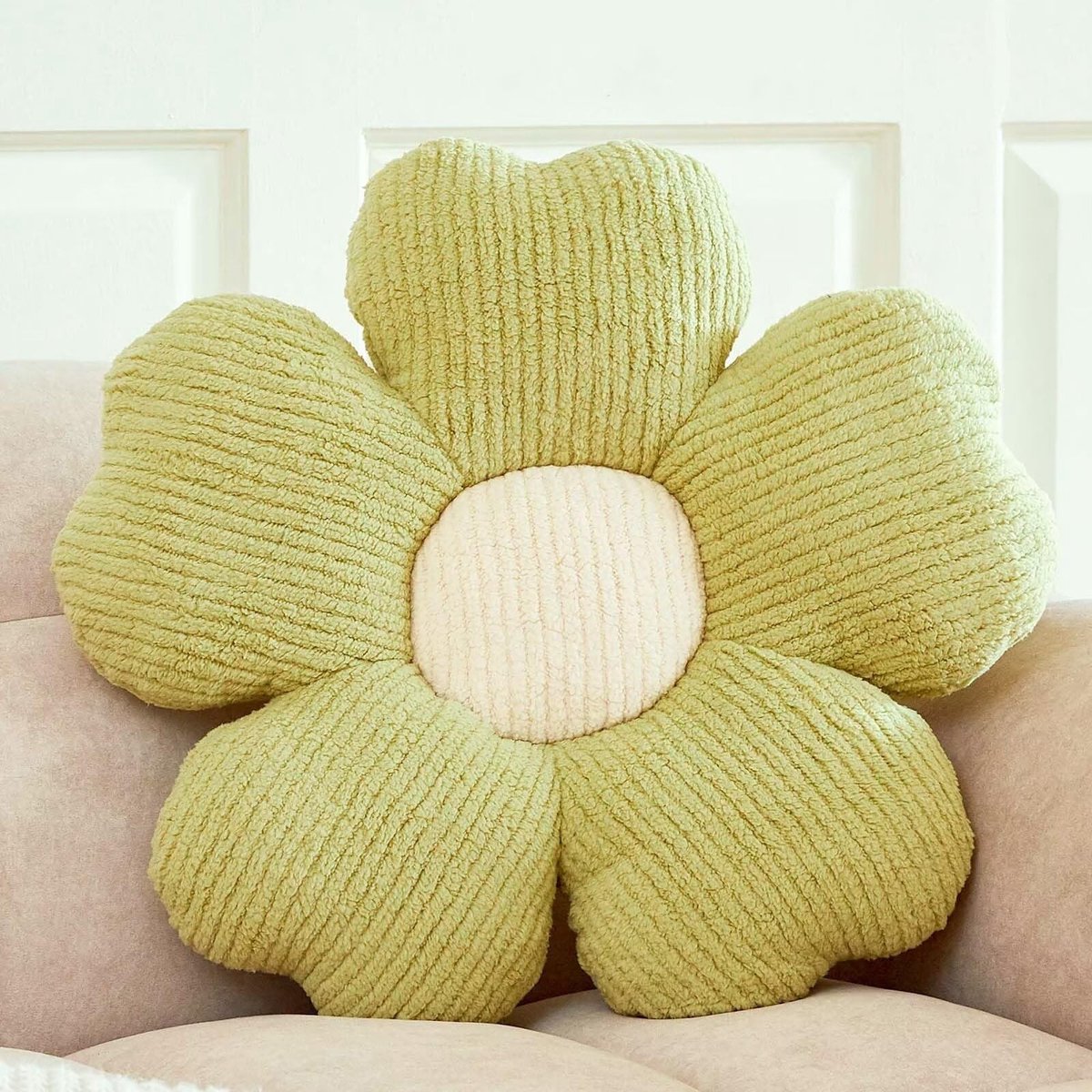 Bloemkussen - Schattig decoratief kussen, lichtgroen