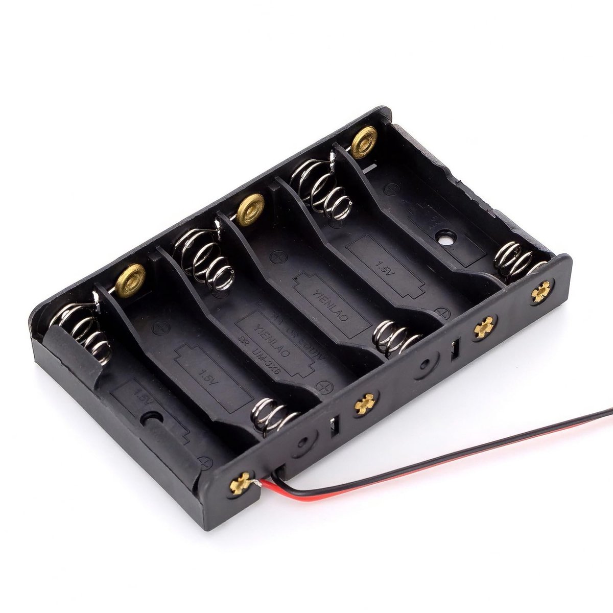 6 x AA Batterijhouder met Connectorkabel - 9V Kunststof Behuizing
