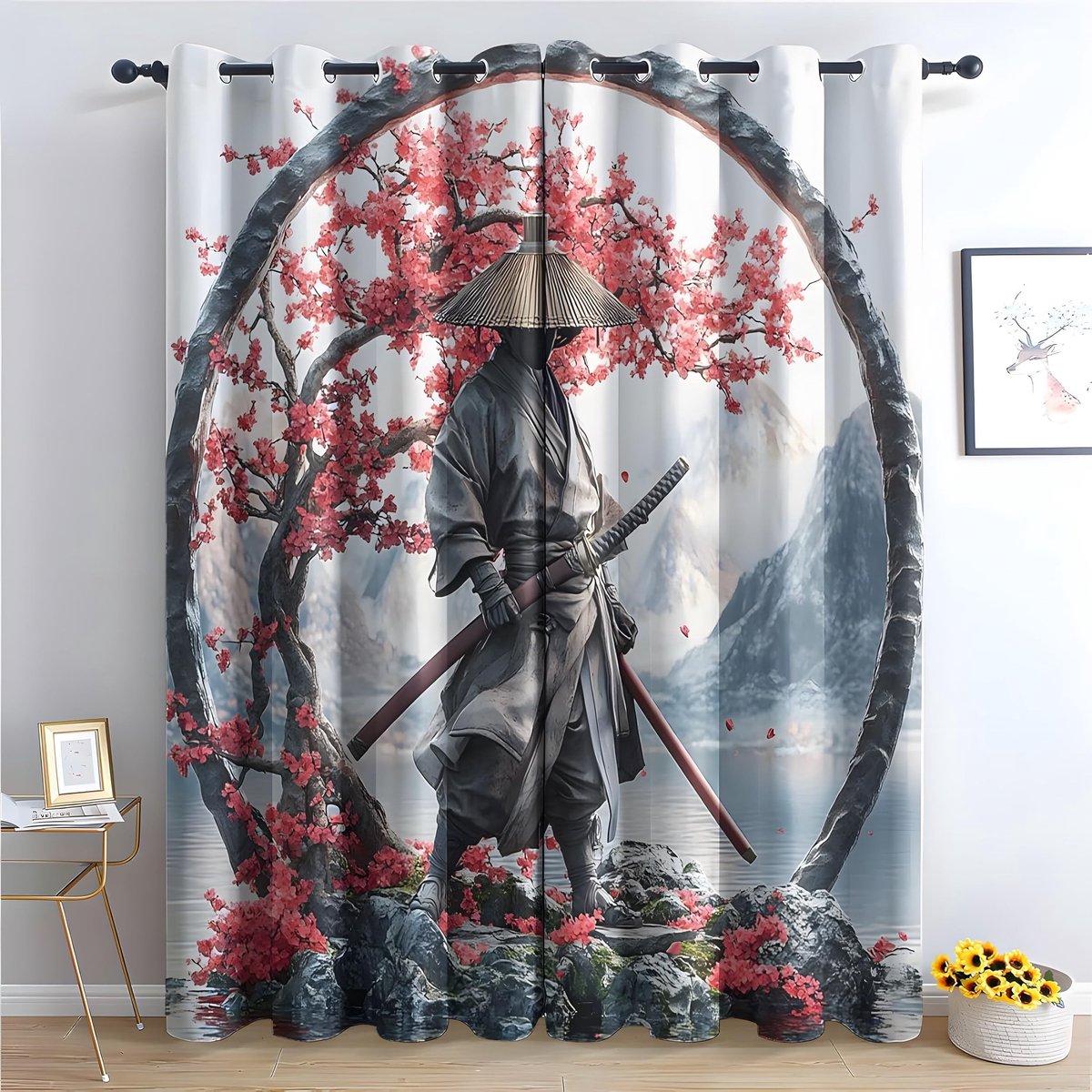 Verduisteringsgordijnen - Japanse stijl, warmte-isolerend, 75 x 166 cm, 2 stuks
