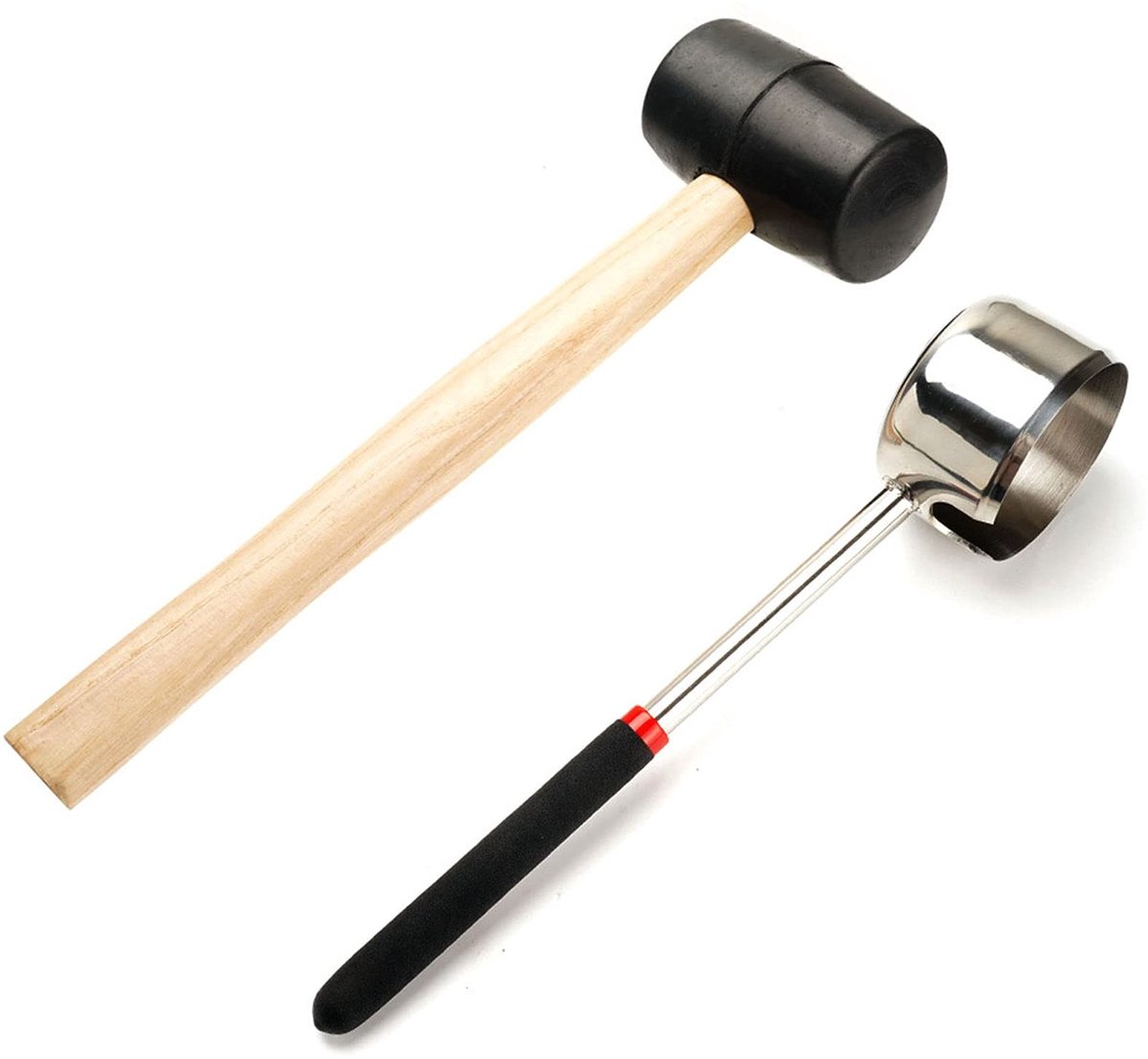 Kokosnootopener Set - Rvs Gereedschap met Rubber Hamer