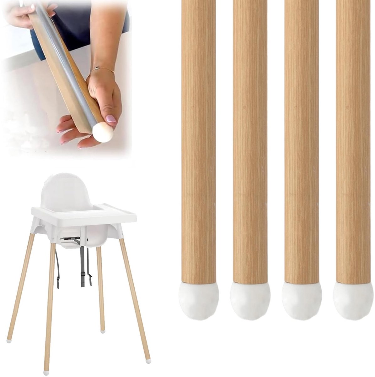 Houten Look Stoelbandages - 4 Zelfklevende Stickers