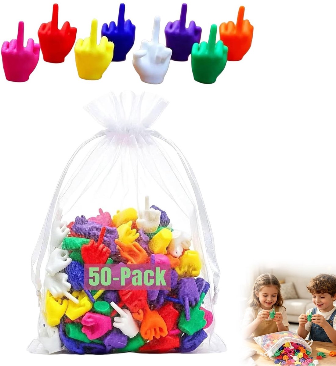 Mini Vinger Speelgoed Set van 50 - Kleurrijk