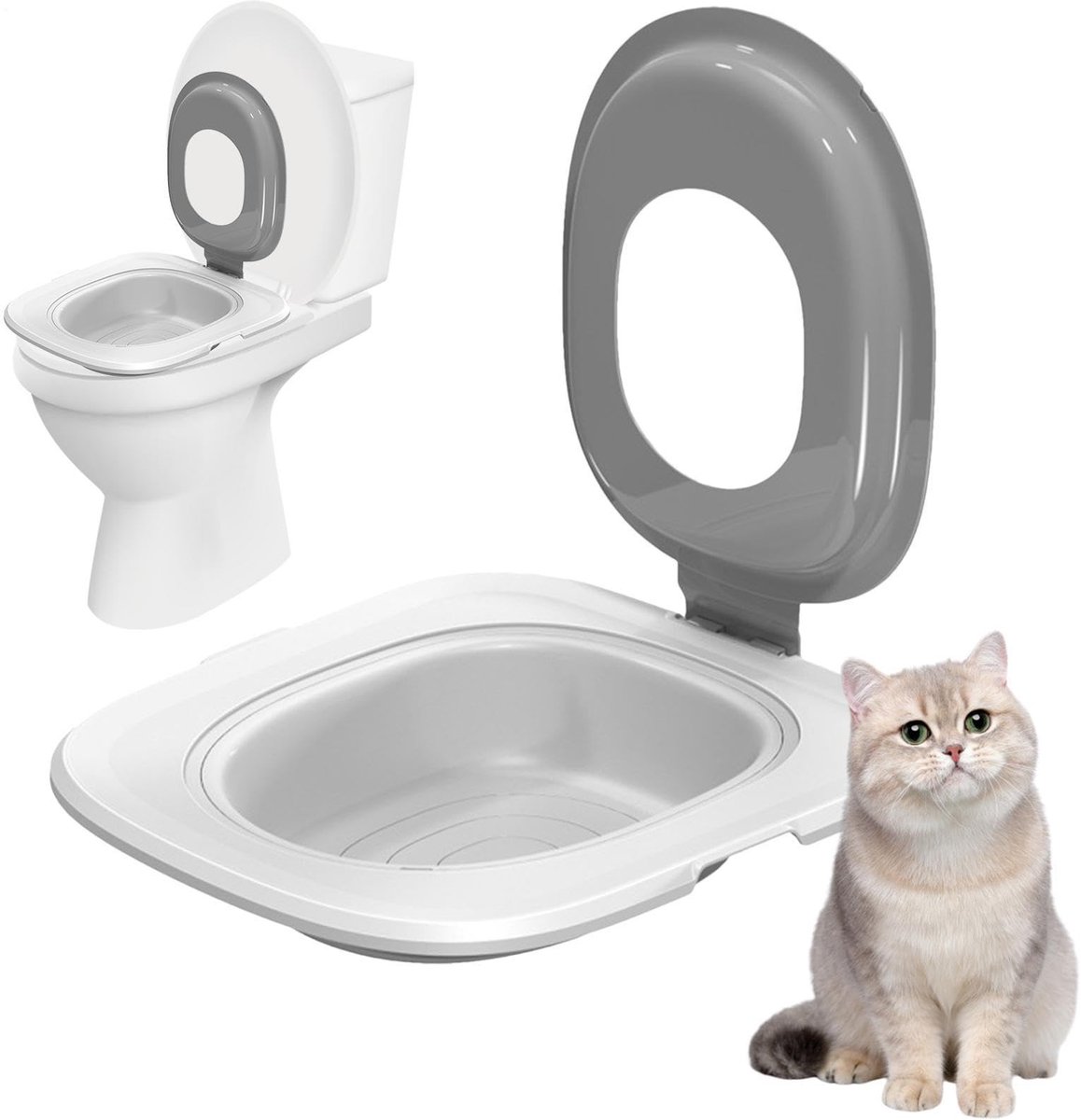 Kattentoilettraining - Antislip herbruikbare toiletbril