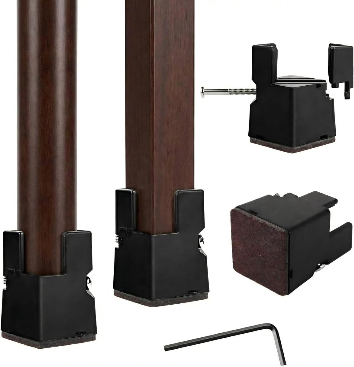 Verhoog je meubels met 4 stuks meubelverhogers van 5cm/10cm, geschikt voor meubels met poten tot 4,2cm, ondersteunt tot 2268kg