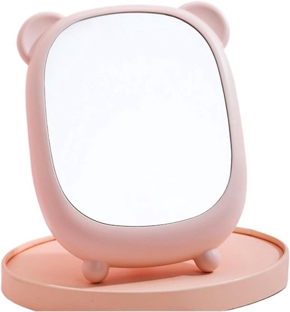 Make-up spiegel - Cartoon spiegel - Make-up aanbrengen - Stevige basis - 17 x 22 cm - Roze