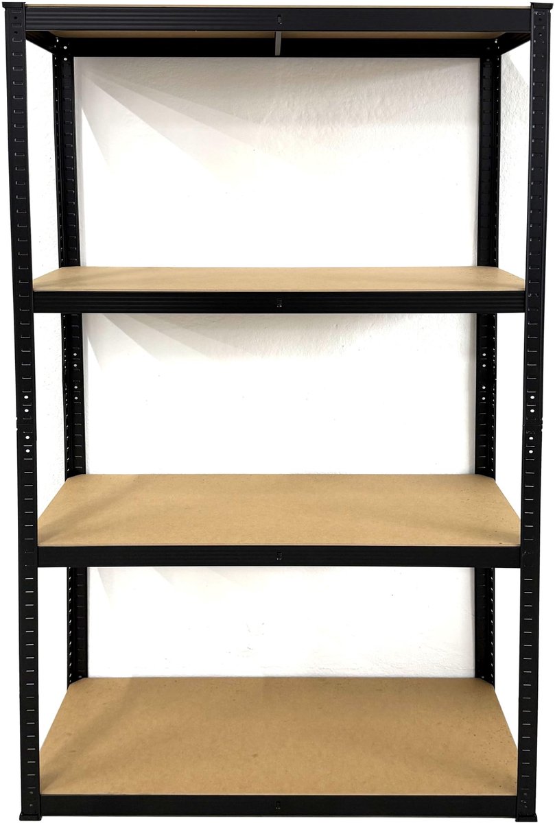 Opbergrek 90 x 40 x 180 cm - 4 Planken - Zwart Staal