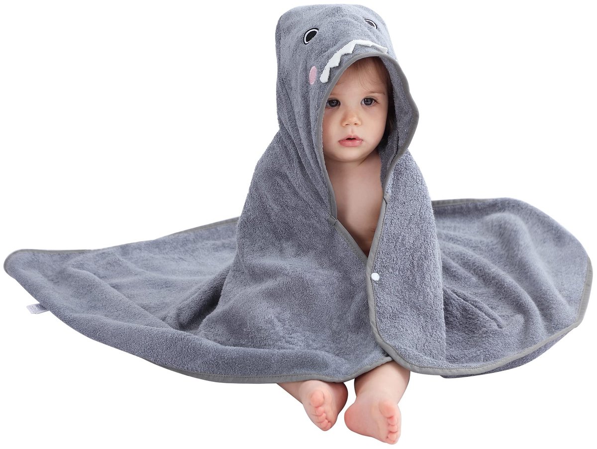 Baby Badhanddoek met Kap - Haringmotief - 75x100 cm