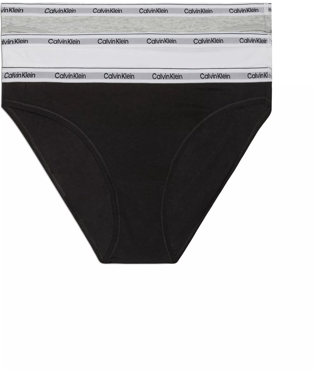 Bikini Ondergoed Set van 3 - Zwart/Wit/Grey Heather - L