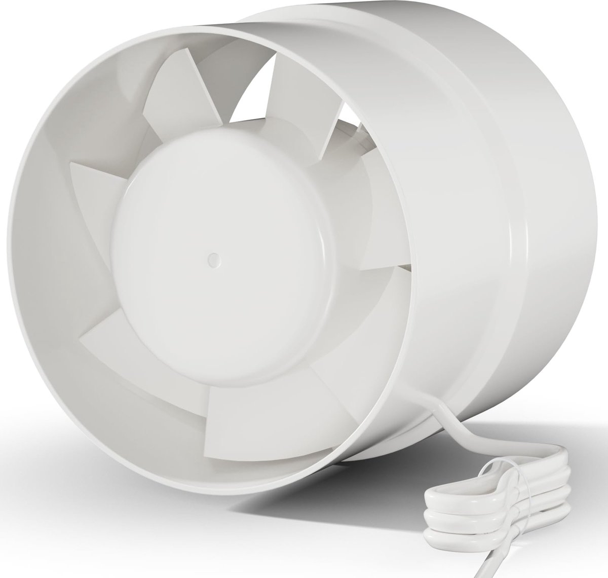 Inline Ventilator 100 mm - Stille Badkamer- en Keukenventilator - Pearl White