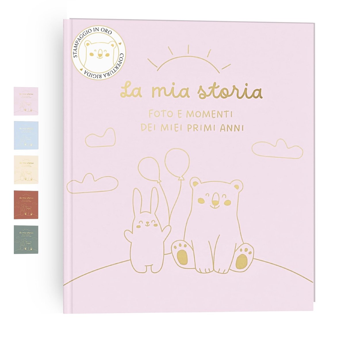 Babyalbum voor het eerste jaar - 50 pagina's en stickers - Roze