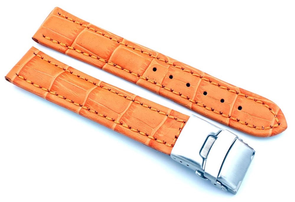 Horlogeband - Echt Leer - Alligator Geperst - 22mm