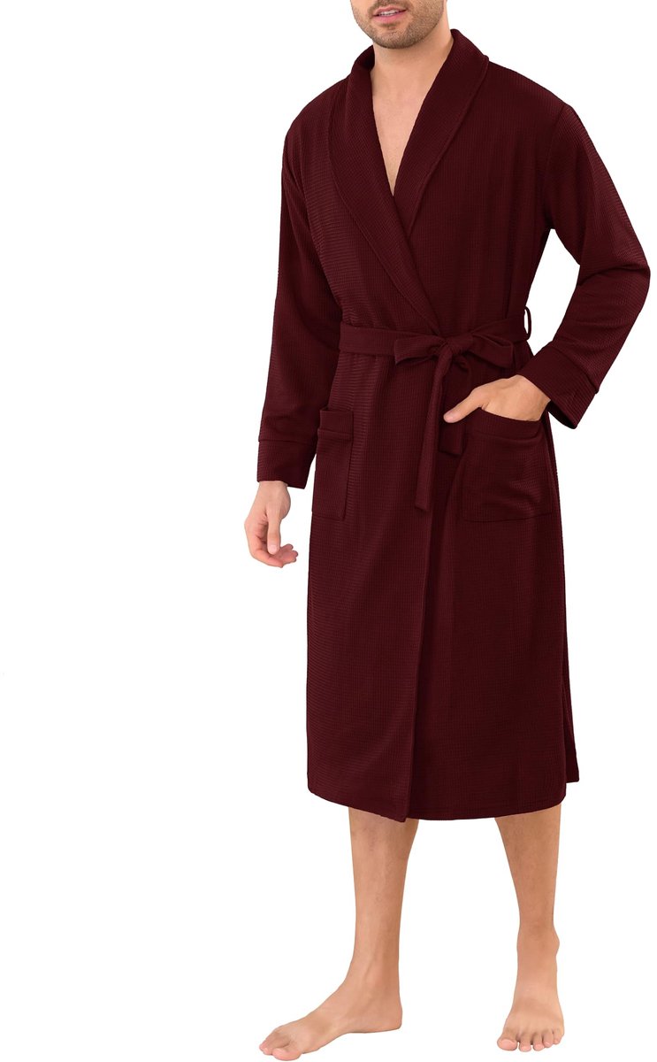 Badjas voor heren - Kimono stijl - Bordeaux