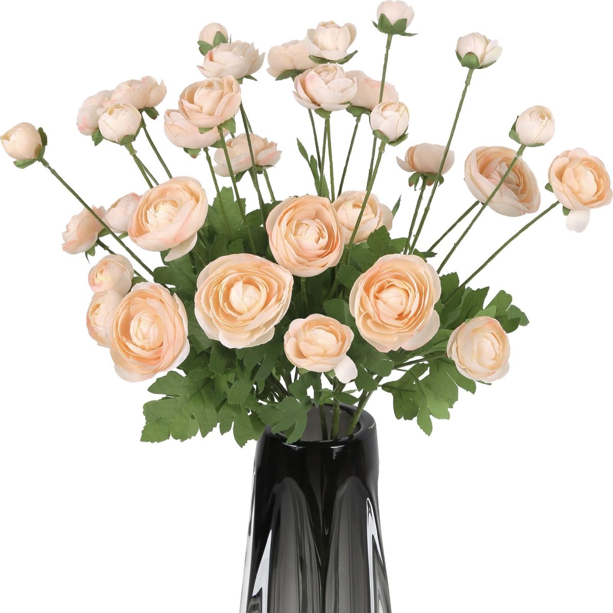 Ranunculus Kunstbloemen Set - 8 Stuks - Champagnekleurig