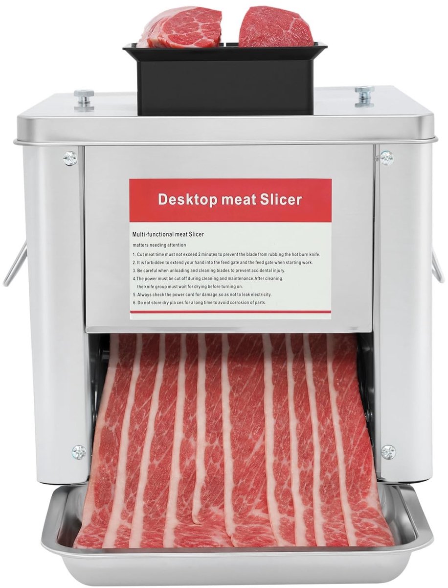 Vleessnijder 850 W - Roestvrij staal, 15 mm snijdikte