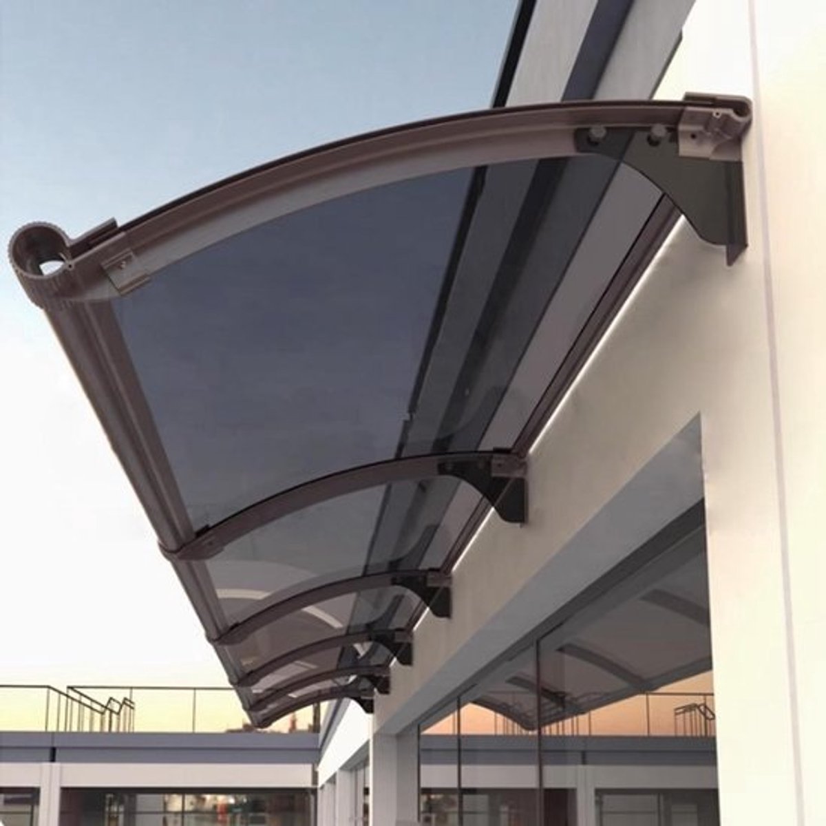 Buitendeur Luifel - Regenbescherming Overkapping - Entree Beschermen - UV Bestendig Polycarbonaat - 65x250cm - Transparant