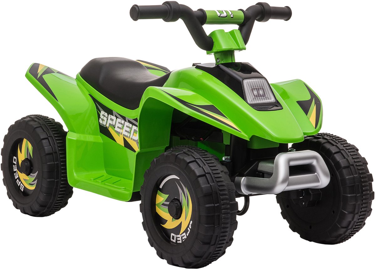 Elektrische Quad voor Kinderen 6V Groen – Elektrisch Voertuig met Achteruitversnelling, Verlichting, Automatische Rem, Gaspedaal, Geschikt vanaf 18-36 Maanden, voor Jongens en Meisjes, 72 x 40 x 45,5 cm, groen