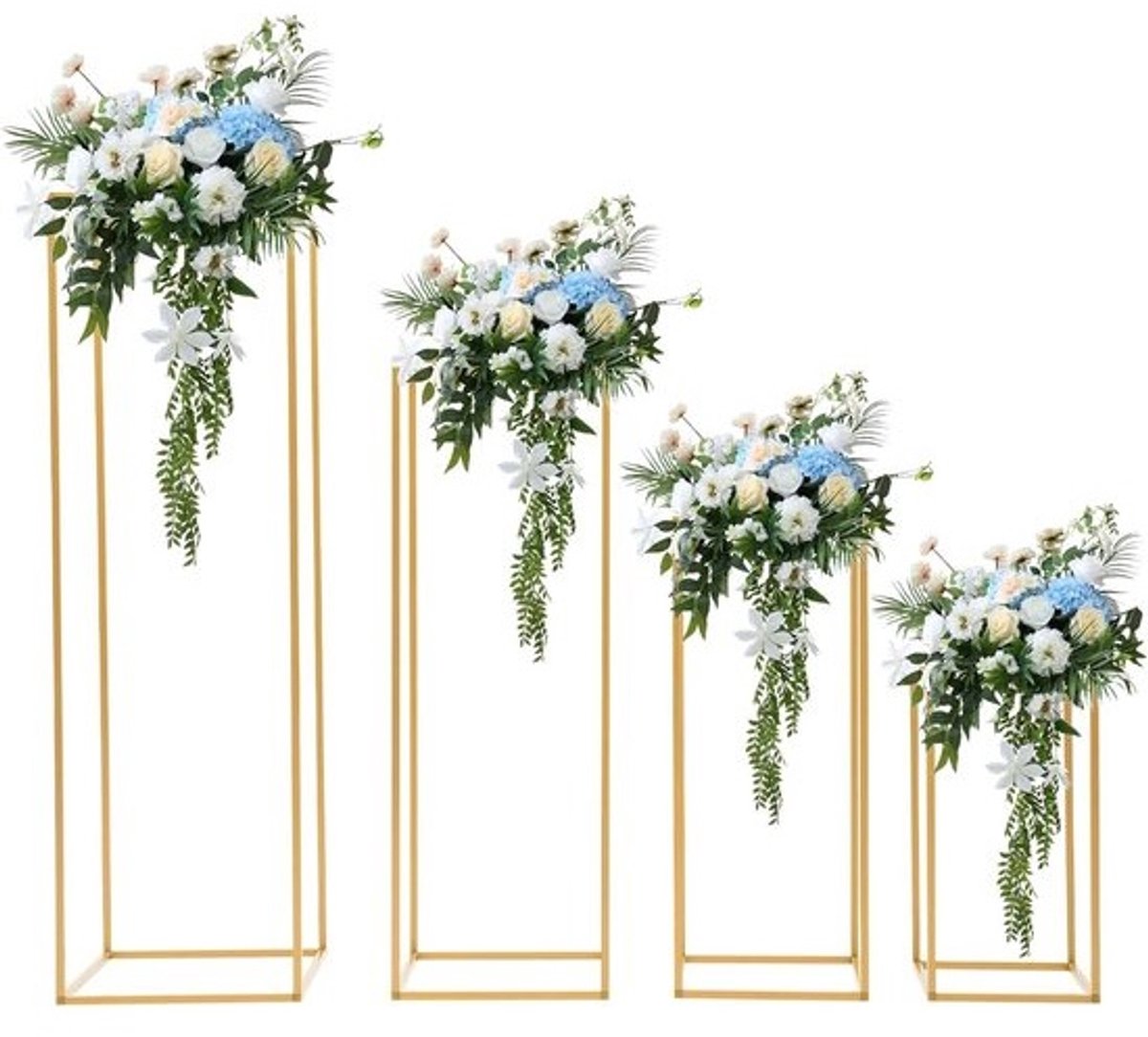 Gouden Bloemenzuil Metaal - Vloerstandaard Vaas - Bruiloftsdecoratie - Moderne Stijl - Tot 100 cm Hoog - Goud