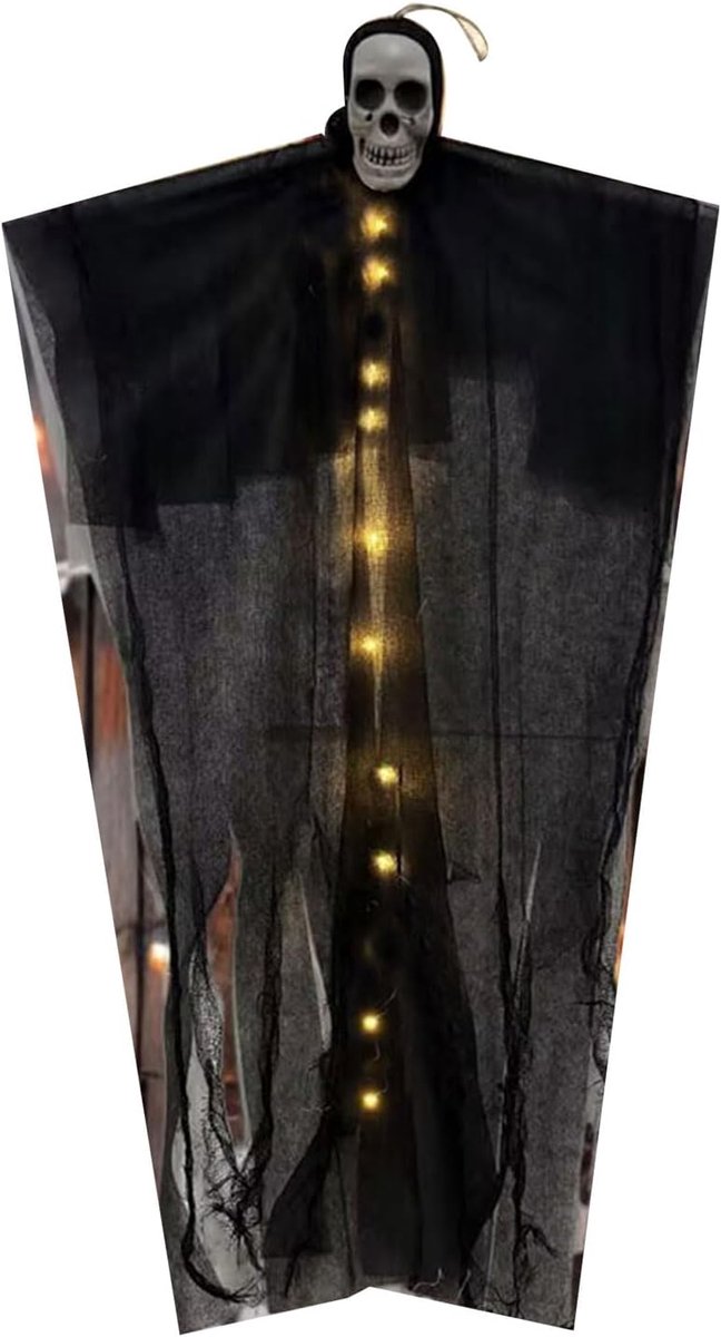 Hangende Lichtgevende Skeletgeesten Ornament - Schedel Nachtlamp - Griezelige Halloween Skeletdecoraties - Spookhuis Prop - Hangende Skeletdecoratie - Creëert Halloween Sfeer - voor Halloween Tuin en Thuisdecoratie - Ideaal voor Feestdagen