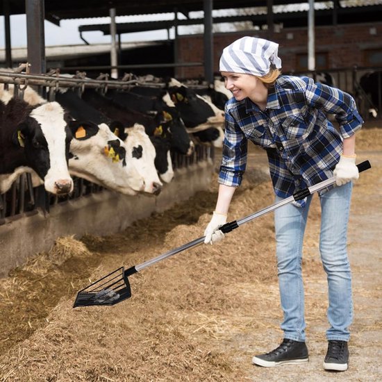3-in-1 Hark voor kippenmest, uitschuifbaar van 57 tot 106 cm, ideaal voor het scheiden van zand en kippenstrooisel — afbeelding 3