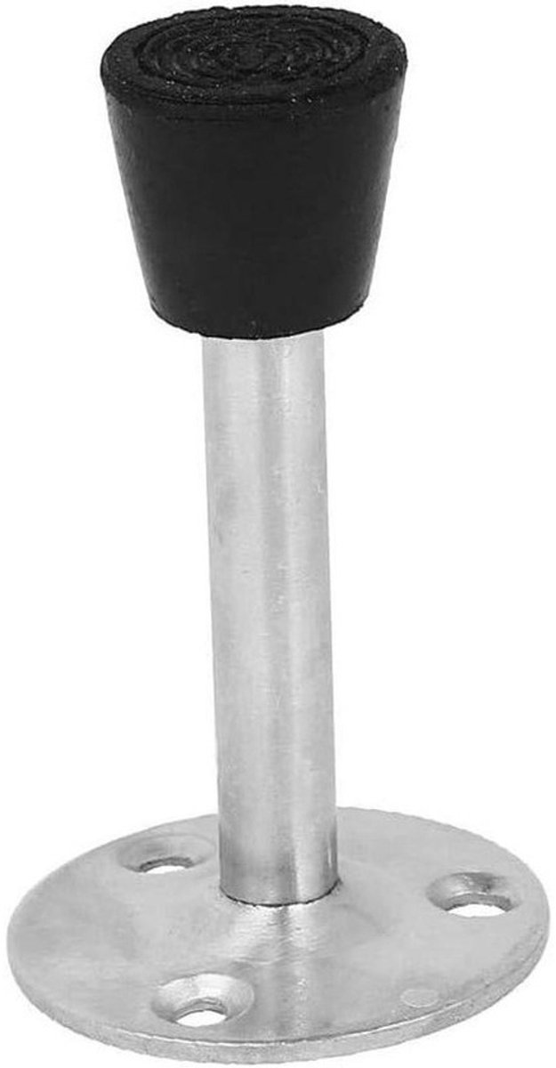 Deurstopper - Deur Buffer - Voorkom Deurschade - Wandmontage - 85 mm hoogte - Zilver Zwart