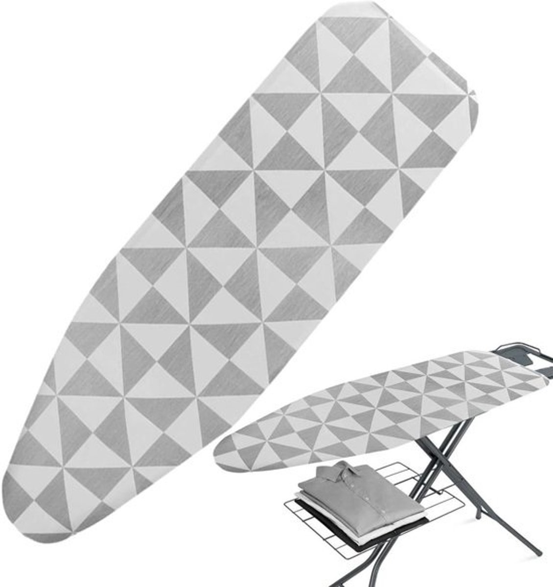 Strijkplankonderlegger - Strijkmat Stoommat - Efficiënt Strijken - Warmte reflecterend oppervlak - 91x31cm tot 120x41cm - Grijs