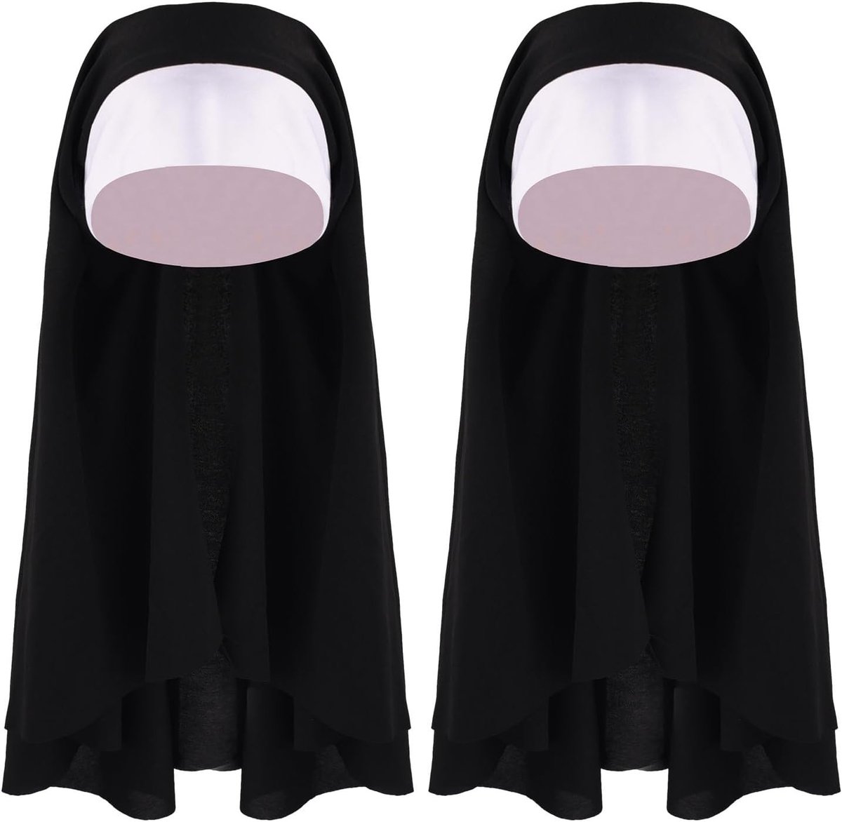 2-delige non-headgear kostuumaccessoire voor dames, religieuze kerkoutfit voor Halloween en cosplay feestjes