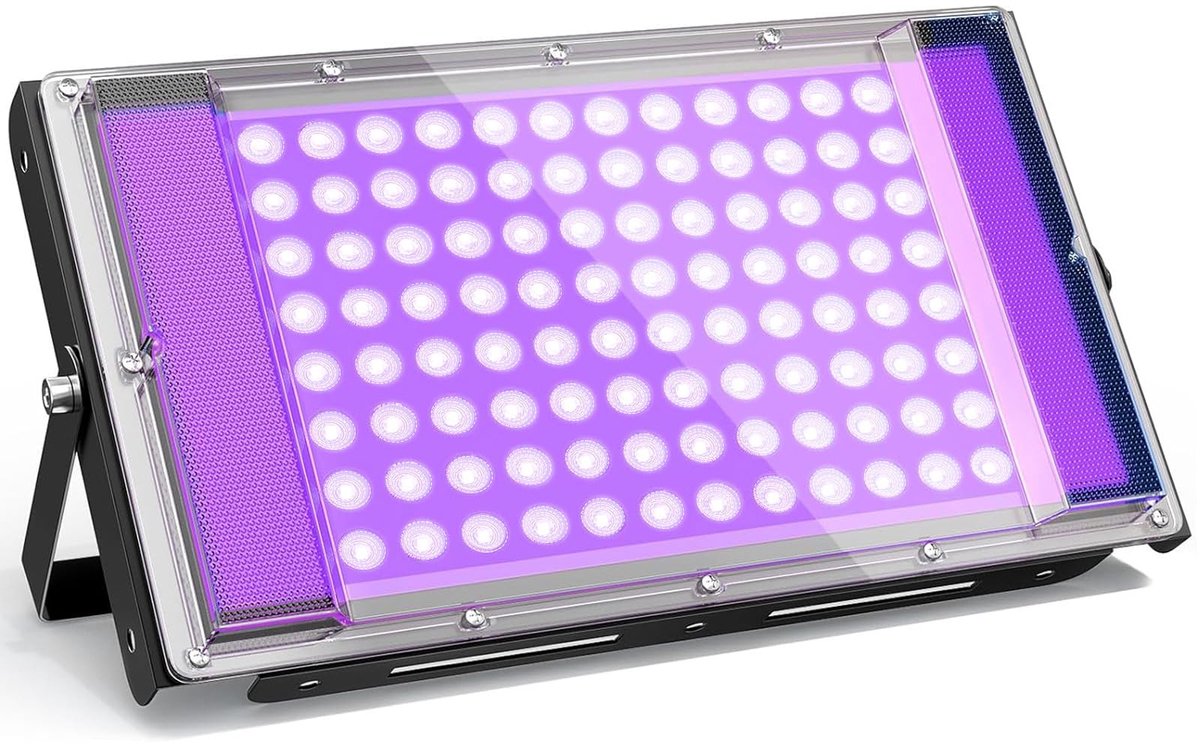 UV Lamp 100W LED Blacklight IP66 Waterdicht 385-400nm 160° Stralingshoek 360° Verstelbaar